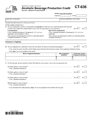 Form CT-636 Alcoholic Beverage Production Credit Tax