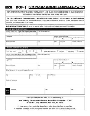 DOF-1 Change of Business Information