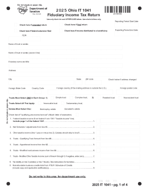 2025 Ohio IT 1041 Fiduciary Income Tax Return
