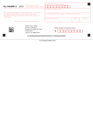 NJ-1040NR-V Nonresident Payment Voucher