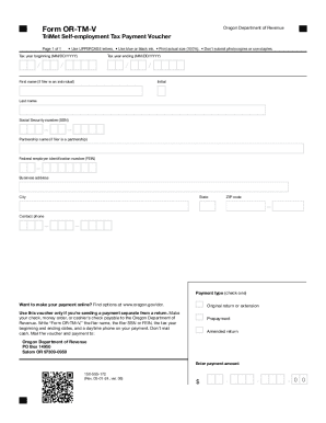 Form OR-TM-V, TriMet Self-employment Tax Payment Voucher, 150-555-172