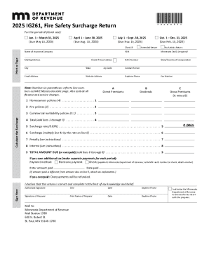 2025 IG261, Fire Safety Surcharge Return